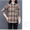 Fleece-Lined Plaid Mid-Length Wool Shirt for Women - Plus Size, Long-Sleeve Casual Outerwear