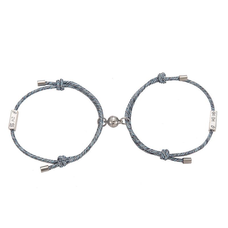 2pcs Mountain Alliance Each Other Couple Red Rope Bracelets a Pair of Magnet Stone Girlfriends Gift Braided Rope Jewelry