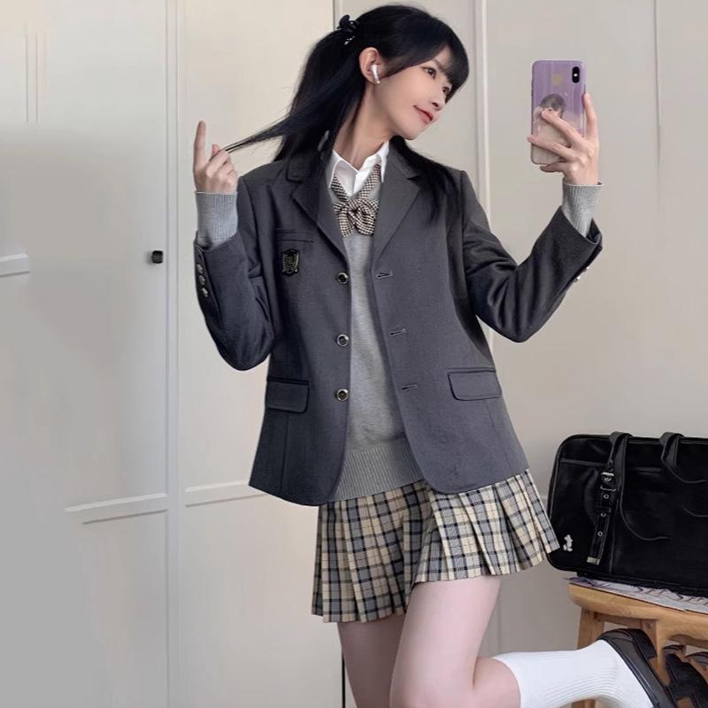 Japanese Academy Style High Waist Plaid Pleated Skirt - Flower Sea Collection