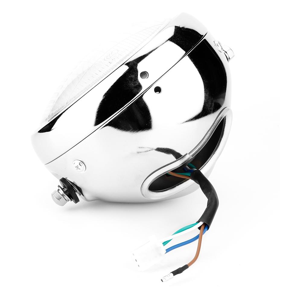 Motorcycle Retro Silver White Lens Hdlamp Motorcycle Front Hdlight High Brightness Bulb Hdlight Hdlamp for GN125