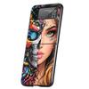Hard PC Phone Case For Samsung Galaxy Z Flip 7 6 5 4 Black Cover For Galaxy Z Flip 3 Foldable Shockproof Capas Hot Girls Fundas