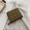 Women Fashion Zipper Small Wallet Coin Short  Purse PU Leather Plaid Purses Ladies Cute Mini Students Pocket Small Card Pack New