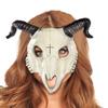 Cosplay Goat Skull Face Guard Ultralight Breathable Realistic Looking Halloween Decor Masquerade Party Prop