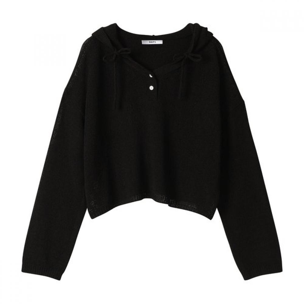 GGPX New York Summer Boucle Hooded Knit Gq3kp015f
