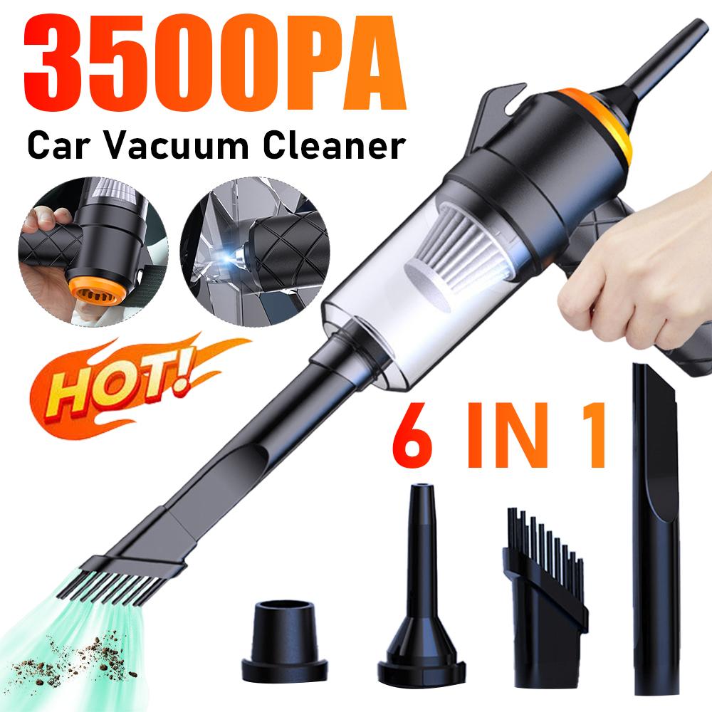 6 In 1 Car Vacuum Cleaner 3500PA Powerful Cleaning Machine Wireless Blowing Suction Portable Vacuum Cleaner For Home Vehicle
