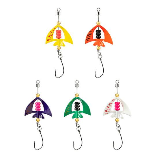 5Pcs 5CM/4G Spinner Blade Lure with Hook Hard Metal Spinnerbait 360 Degrees Rotating Sequin Lure Saltwater Freshwater Walleye Bass Fishing Accessories