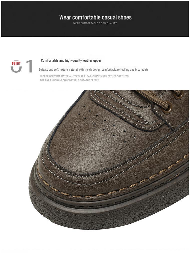 Chaussures en cuir tendance pour hommes 2025: Style Britannique Polyvalent Automnal Décontracté & Formel.