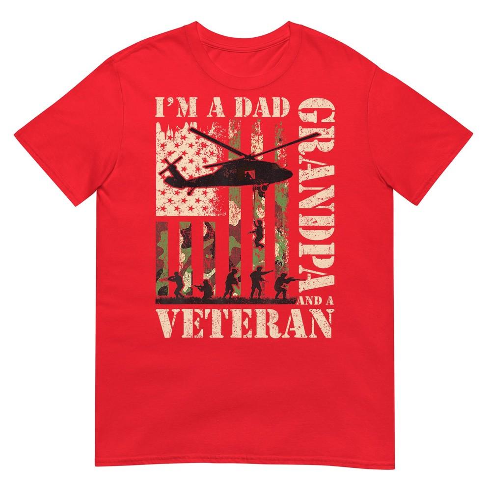 Grandpa Veteran Fathers Day Dad Veteran Camo American Flag TShirt S