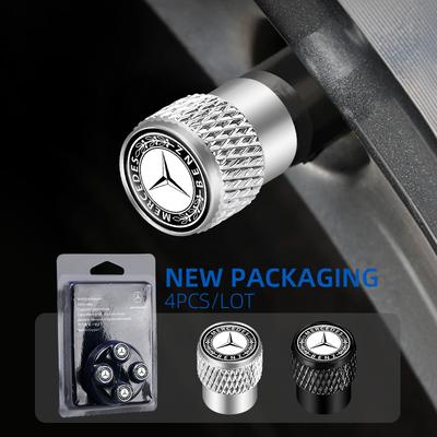 4 Piezas Nuevo Alta Calidad Caja de Caja Tapa de Válvula de Aire para Neumático de Rueda de Coche Tapa Antipolvo para Estuche de Llave de Coche Mercedes Benz AMG IT0