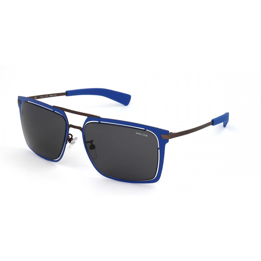 

Police Spl159m 01aq Unisex Sunglasses Matte Blue Brown/56-17-140