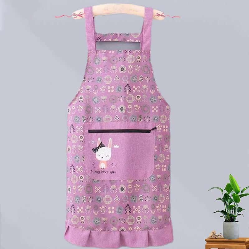 1Pcs Kitchen Sleeveless Apron Household Polyester Cooking Apron With Pocket Clothes Protection For Barber Painter Chef