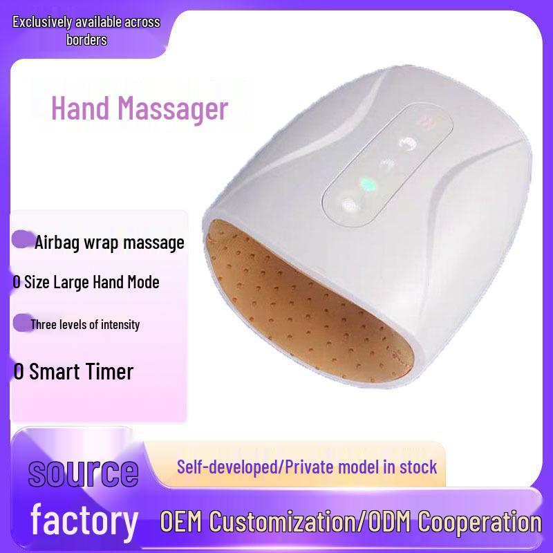 Smart Hand and Finger Massager with Heating Compress, Air Pressure, and Kneading for Palm and Wrist Joints