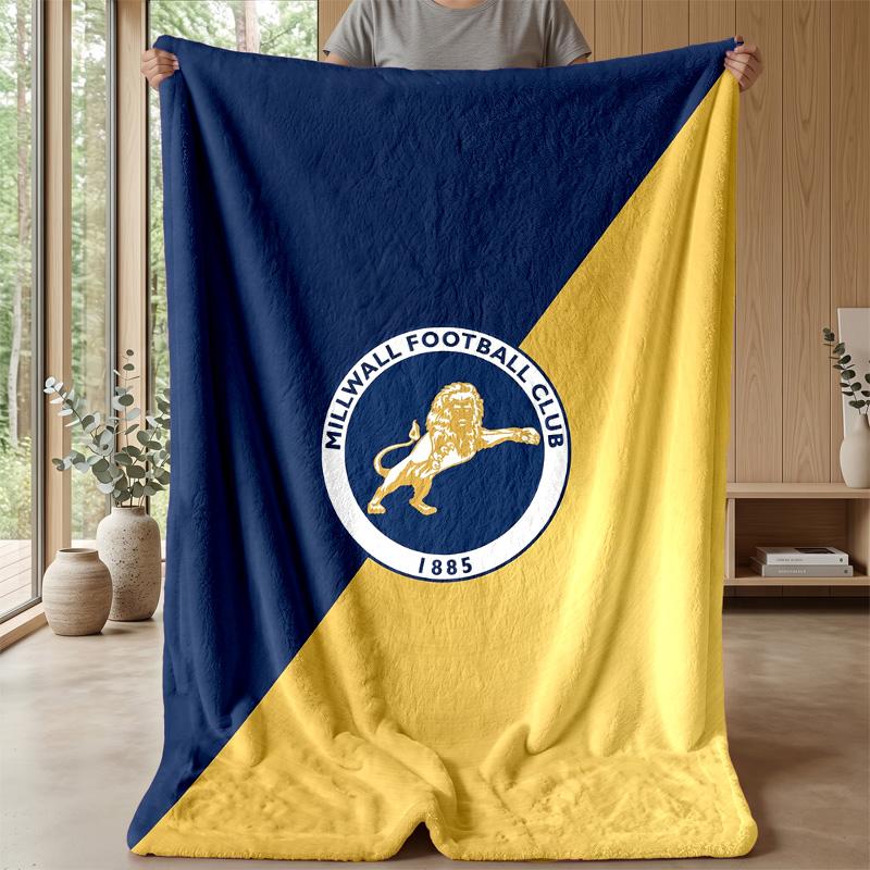 Millwall Football Print Flannel Blanket, Soft Warm Lightweight Throw Blanket for Sofa Bed Camping