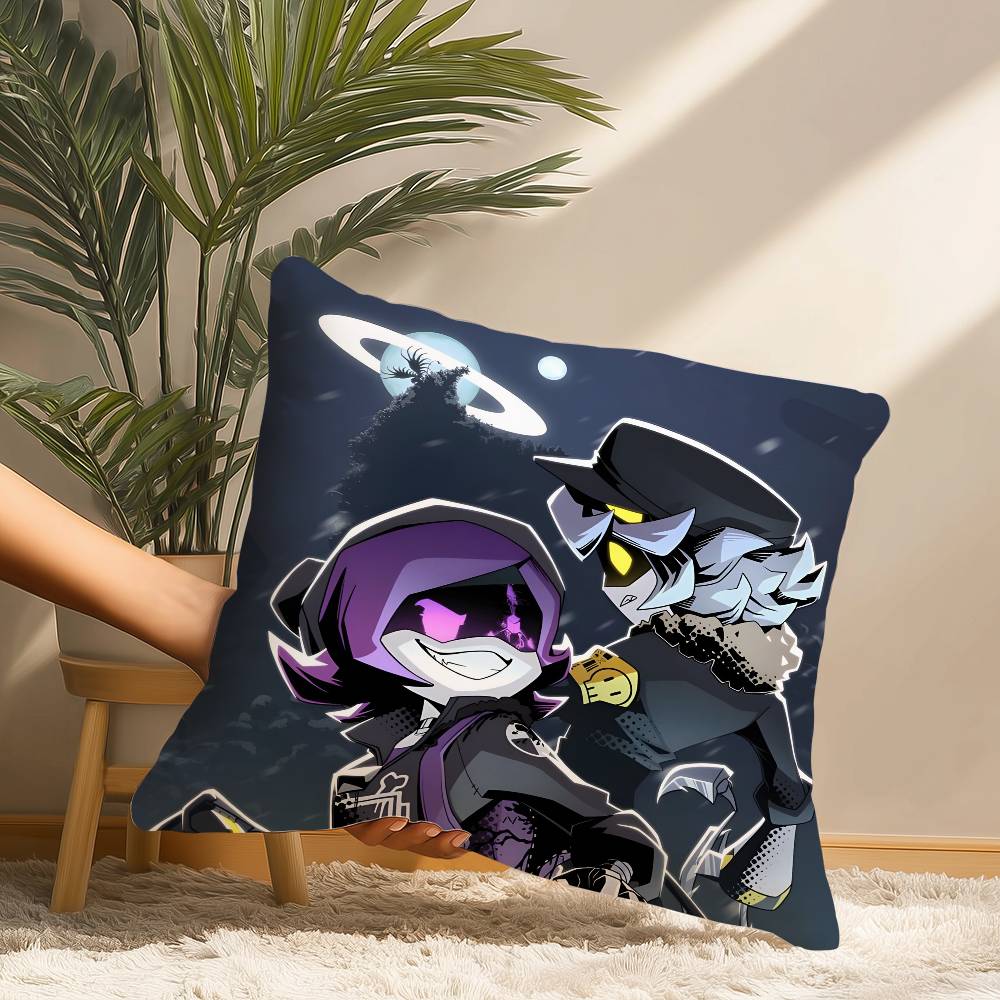 Cartoon Murder Drones Pillow Case Short Plush Print Cushion Cover Square Throw Pillow Covers Sofa Home Decor