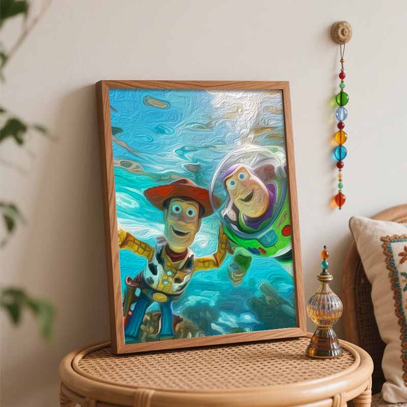 Disney Toy Story Woody Buzz Lightyear Oil Painting Art Handmade Diy Painting Home Decoration Gift