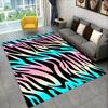 3D-Teppich mit buntem Zebra-Muster, Teppich für Wohnzimmer, Schlafzimmer, Sofa, Büro, Fußmatte, Dekoration, rutschfeste Bodenmatte für Kinder