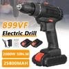 2000W 50N.m 3 In 1 Drill Hammer Variable Speed Cordless Impact Drill with 2 Batteries Cordless Electric Screwdriver