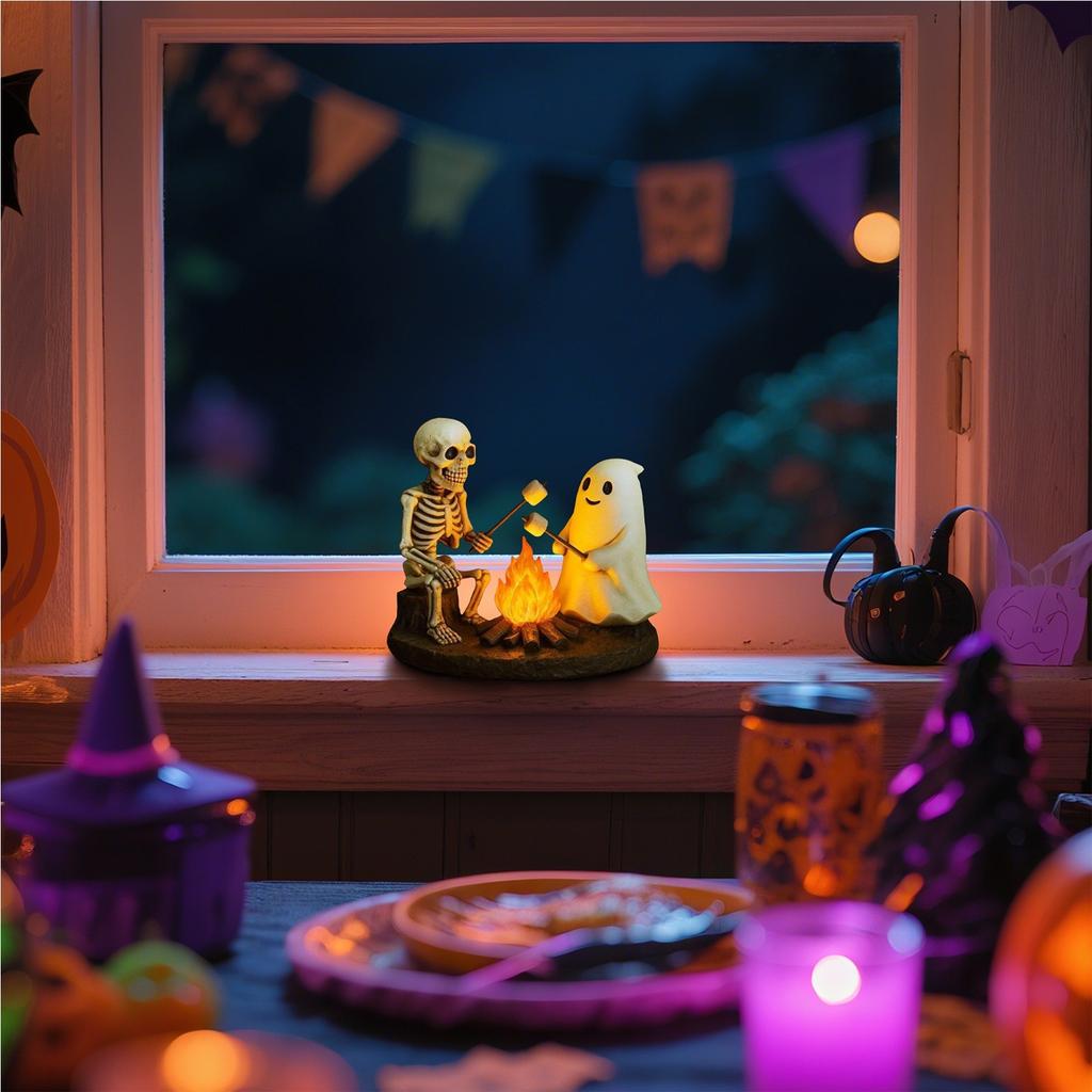 Skeleton And Ghosts Bonfire Ornaments