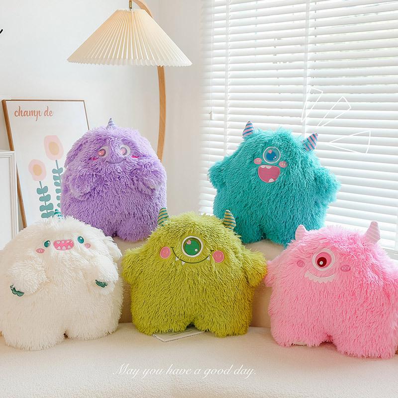 Creative Little Monster Plush Toy Cartoon Big-eyed Monster Long-haired Doll Pillow Same Doll