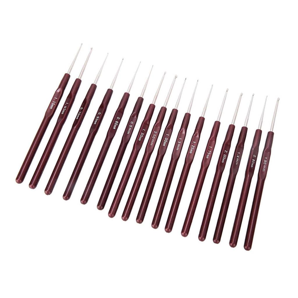 Plastic Handle Knitting Needles Plastic Handle Ultra Fine Lace Crochet Hook Set Stainless Steel Knitting Needle Sewing Tool