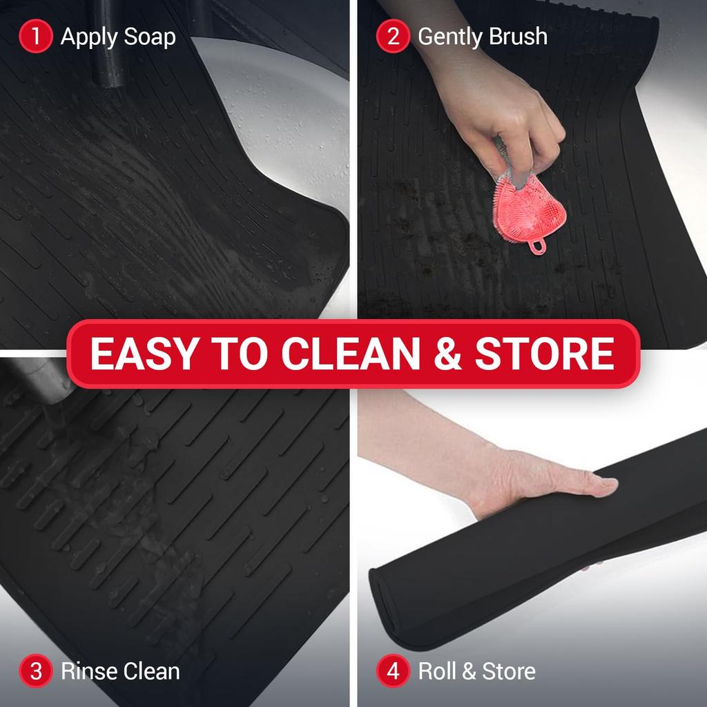 Stove Top Cover for Electric Stove -Silicone Stove Mat for Glass Top Heat-Resistant Cover Protector Dish Drying Mats For Kitchen