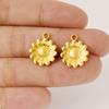 6pcs Cute Mushroom Cherry Flower Pendants Real Gold Plated Stainless Steel Charms For Jewelry Making Supplies DIY Bracelets Bulk