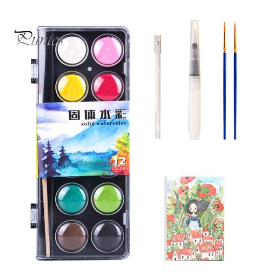 

Набор акварельных красок в коробке для детей 12 цветов/48 цветов акварельные краски с кисточками бумажная портативная акварельная палитра для начинающих 12 colours