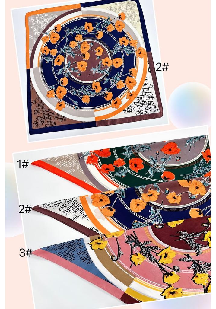 European and American silk scarves retro-printed paisley pattern 71 square scarf bag head versatile scarf