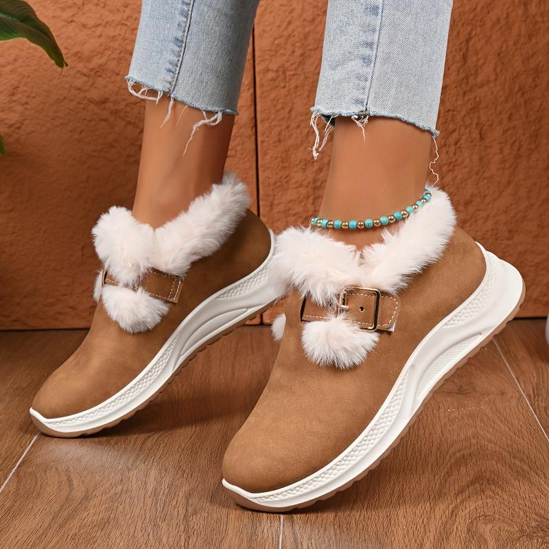 Women'S Slip-On Snow Boots Lightweight Warm Winter Shoes with Cushioned PVC Sole