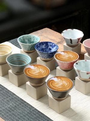 1pcs 90ml Japanese Sake Cup Latte Mini  Mug Tea Cup INS Ceramic Creative Funnel Exquisite Coffee Mug  Rough Pottery Tea Cup