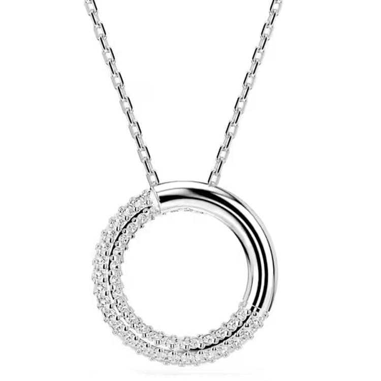 Swarovski Dextera Paved Design Imitation Crystal Rhodium Plated Necklace Women necklace Silver 5692737