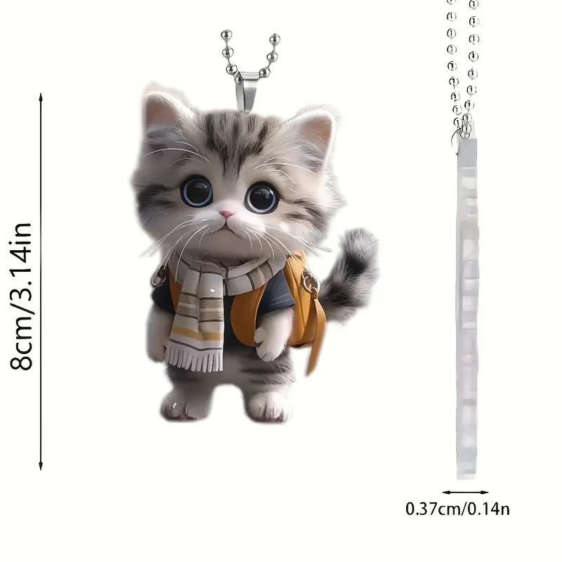 New 2D flat acrylic cute cat car pendant, backpack accessories, mobile phone pendant, keychain, home decoration
