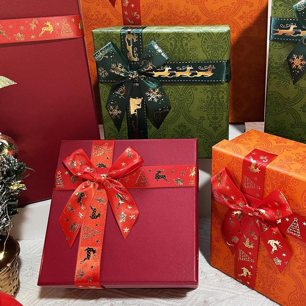 Large Red Gift Box with Ribbon Bow - Christmas or Birthday Scarf Box