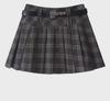 Women's American Retro Plaid High Waist Pleated Skirt - Early Autumn College Style, Anti-Exposure
