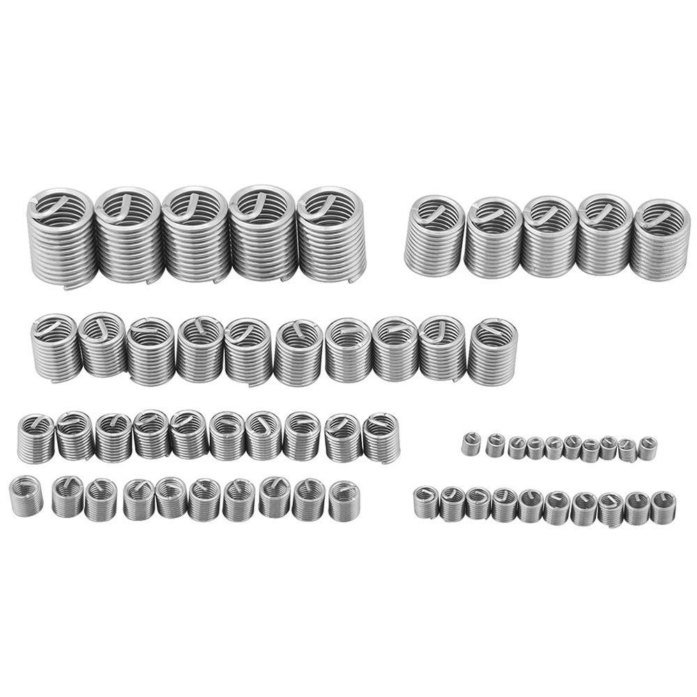 60Pcs Stainless Steel Wire Thread Insert Assortment Metric M3 M4 M5 M6 M8 M10 M12 Helicoil Type