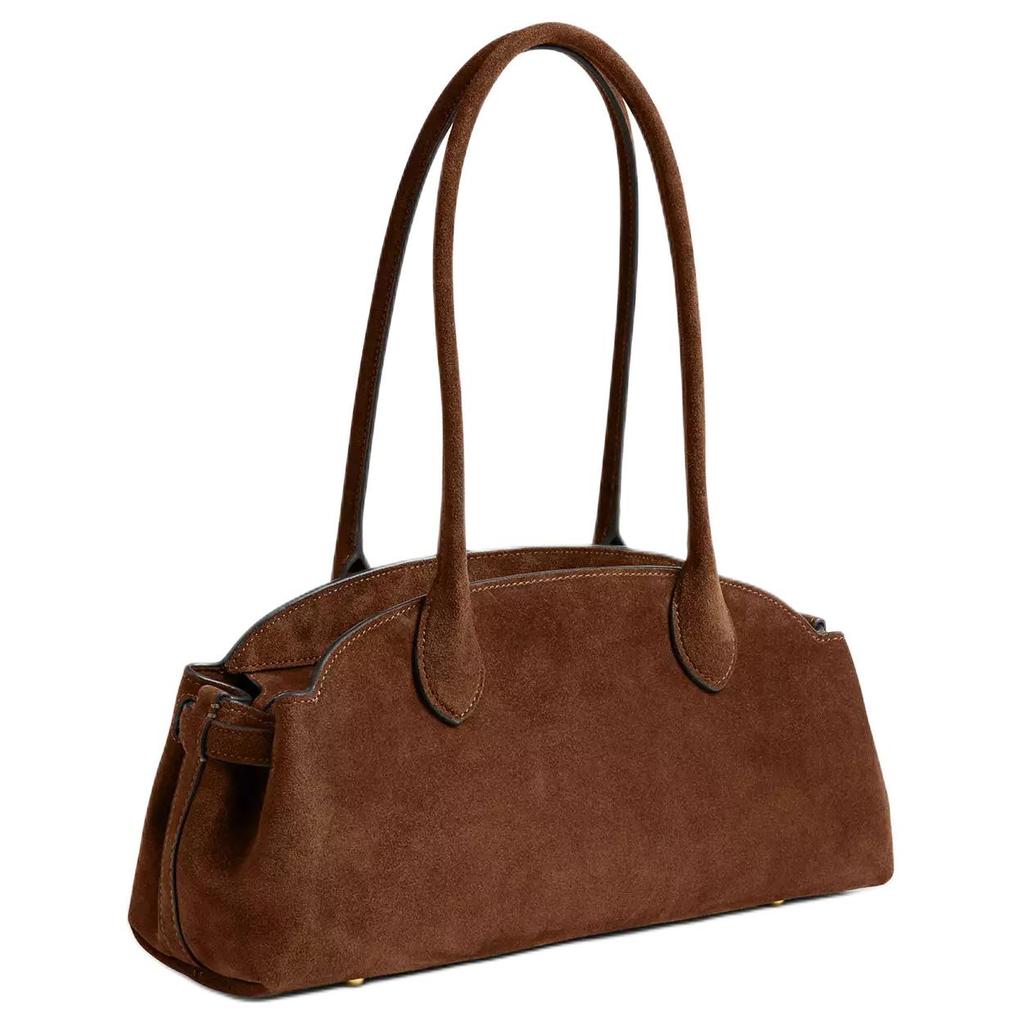 Coach Empire Carryall 34 Logo Pelle Scamosciata Borsa a Spalla Grande Donna Borsa a Spalla Marrone CBN41-B4WBR