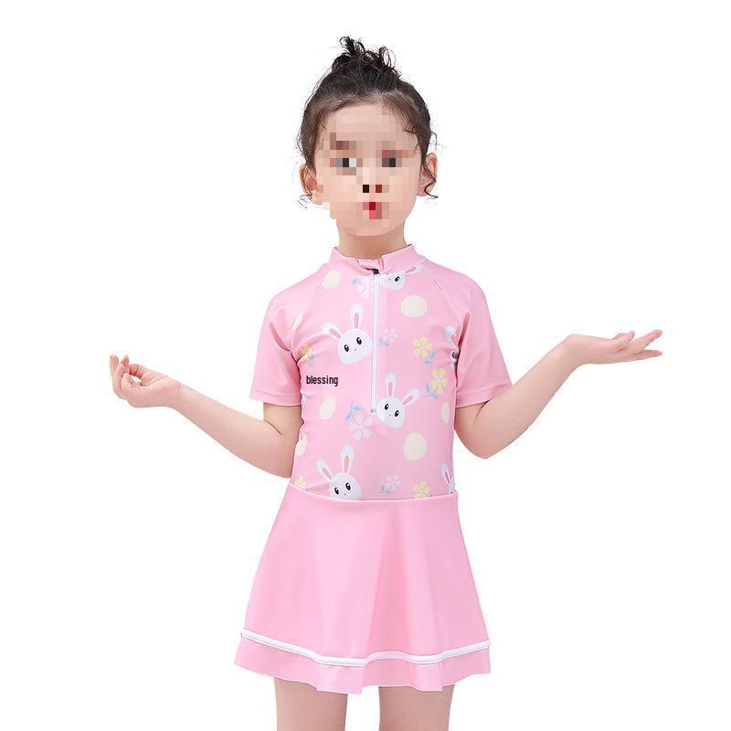 Trendy Princess Summer Swimsuit: One-piece Skirt Style for Girls