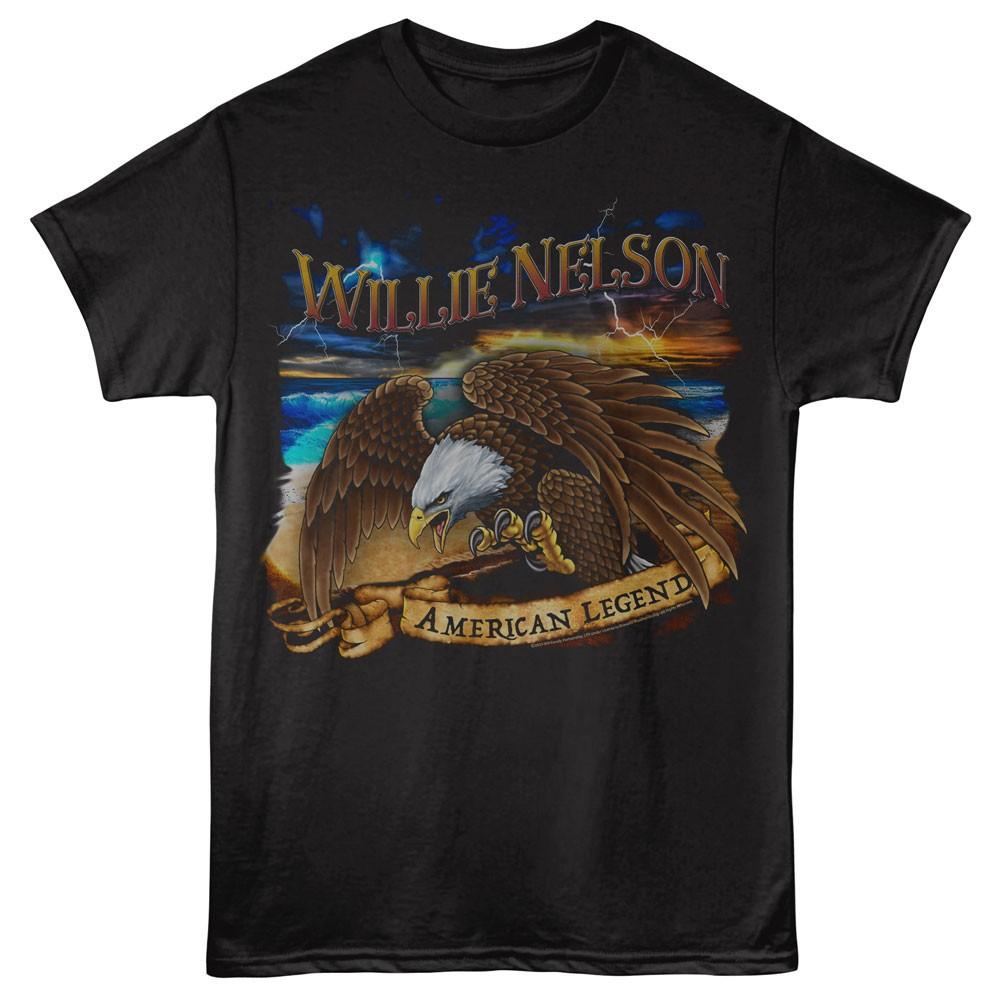 Willie Nelson American Legend Lightning Eagle Men T Shirt Country Music Merch S