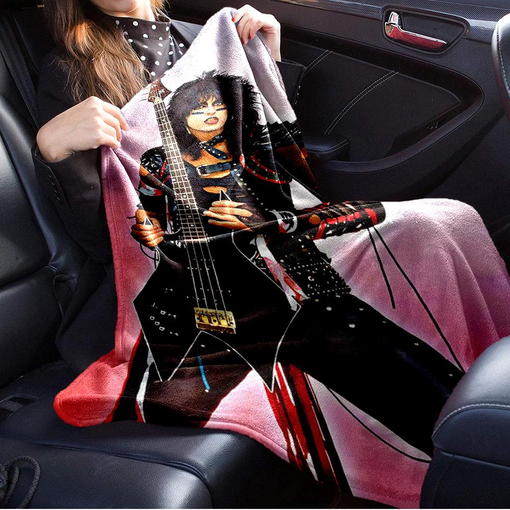 1pc Guitarist,Punk Rocker,ClowneTheme Digital Printed Flannel Blanket, Super Soft Plush Fleece Bed Cover, Multi-Function Four Seasons Hypoal
