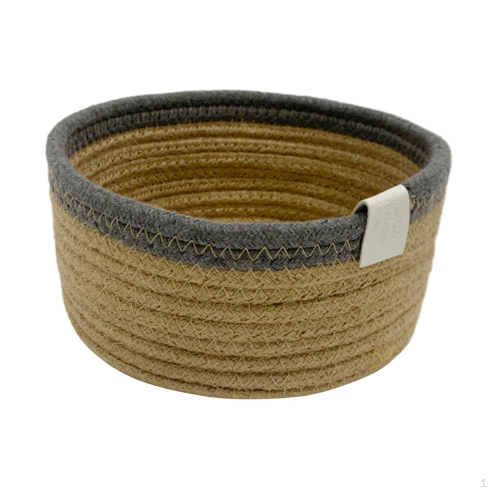 

Storage Basket Braided Handmade Baskets Large Capacity Living Room Table Bedroom Organizing 20cmx10cm Grey