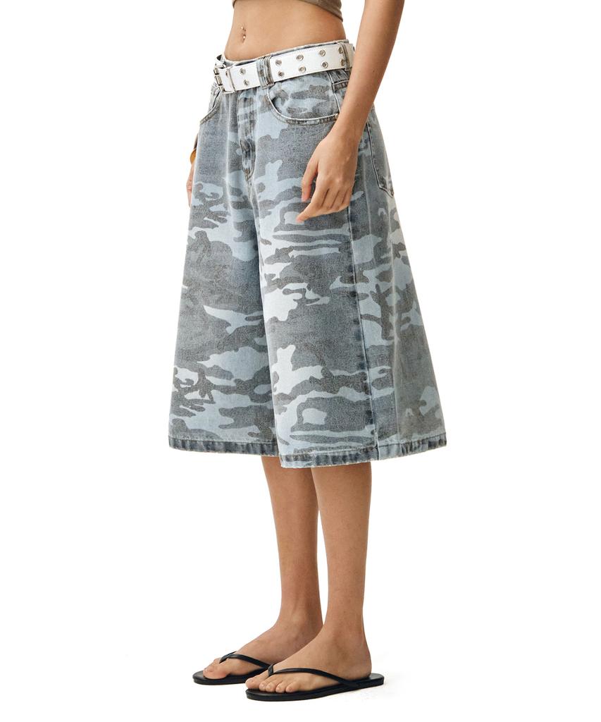 Deketeuumeon Camouflage Bermuda-Hose Dcwpt025Hellblau