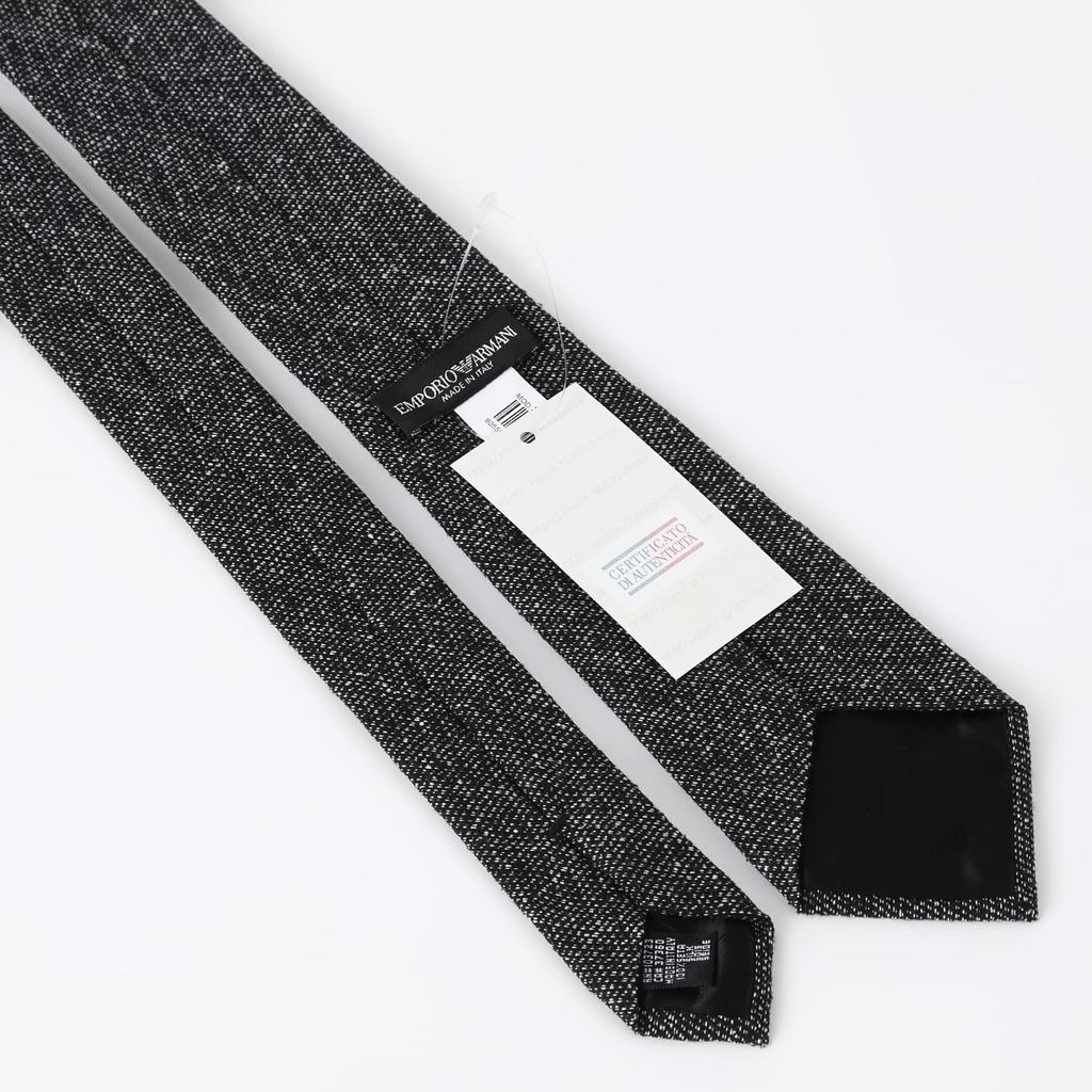 EMPORIO ARMANI EA52 Wool Tie, Thick, Fall/Winter (EA52-18 Gray Black, 9A33700020) [Parallel Import]