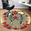 1pc Love Skeletons Office Round Area Rug, Indoor Mat Suitable ForOffice, Under Office Chairs Bedroom Living Room Home Decor, D128