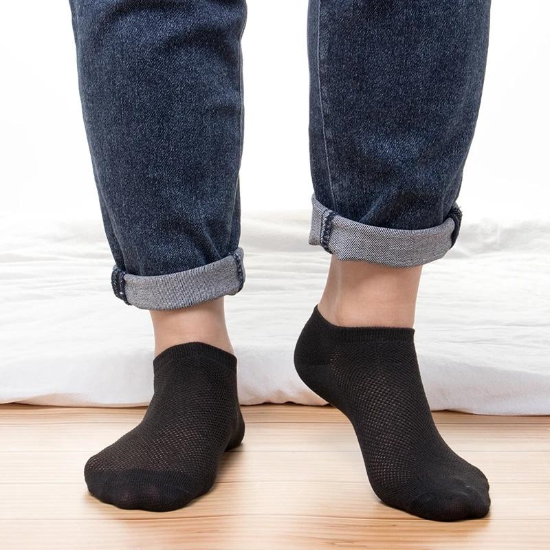 6 Pairs Men's Short Socks Mesh Breathable Low Cut Invisible Boat Slippers Ankle Business Sox Solid Color Casual Socks EU 38-46