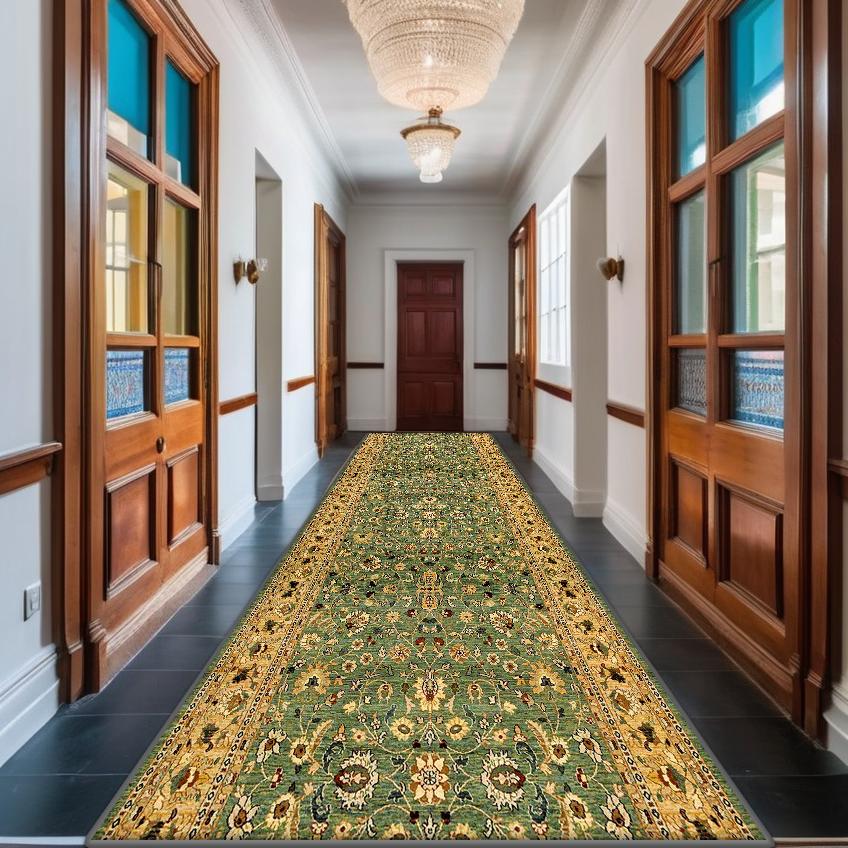 Persischer Roter Langflur Teppich Rutschfest Dekoration Zuhause Böhmisch Retro Eingangsläufer Waschbar Boho Läufermatte Anpassbar