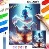 Magic Genie Teapot DIY Oil Painting Kits Hand Painting Home Decor Craft Gift Ideas for Adults Wall Art Painting Canvas Set