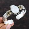Rainbow Moonstone Bangle 925 Sterling Silver Adjustable Cuff Bracelet 18K Gold Plated Original Gemstone Bangle Handmade Jewelry Gift For Her