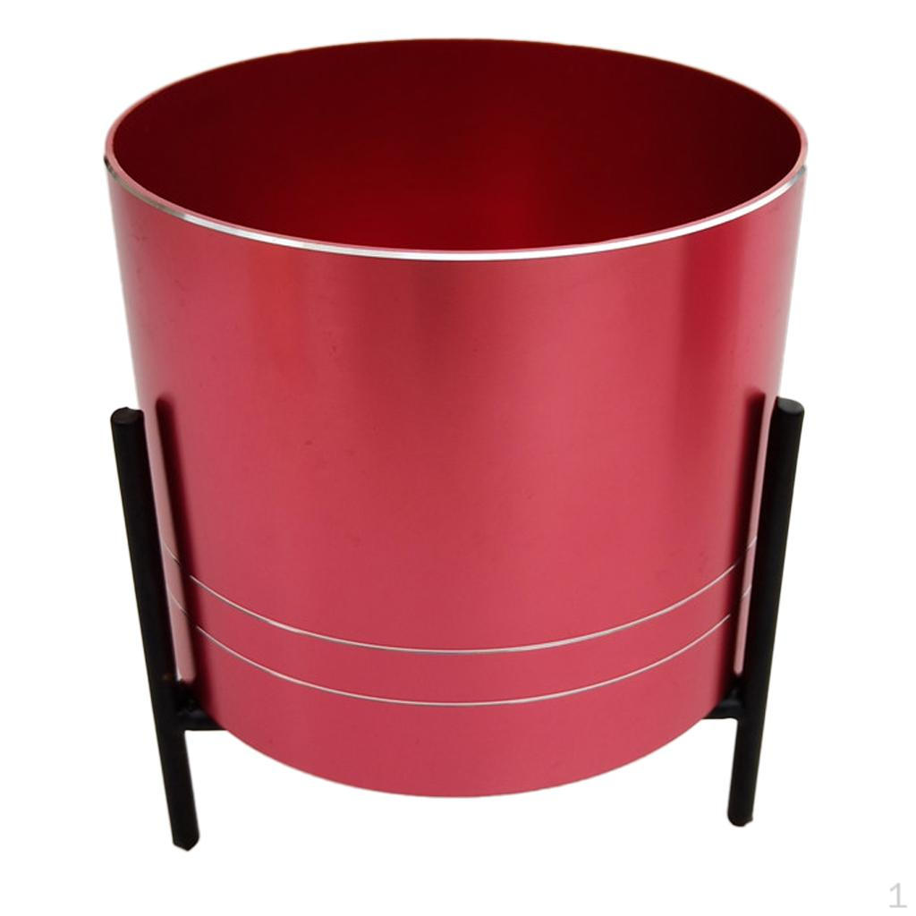 

er Цветочный горшок с металлической подставкой и дренажем - красный/на выбор