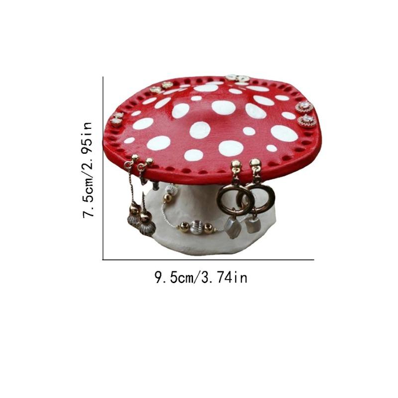 Mushroom Earring Holder 26 Holes Earrings Storage Rack Display Rack Home Desktop Ornament Stand Resin Organizer Decor Jewery
