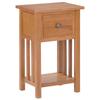 Magazine Table with Drawer 35x27x55 Cm Solid Oak Wood